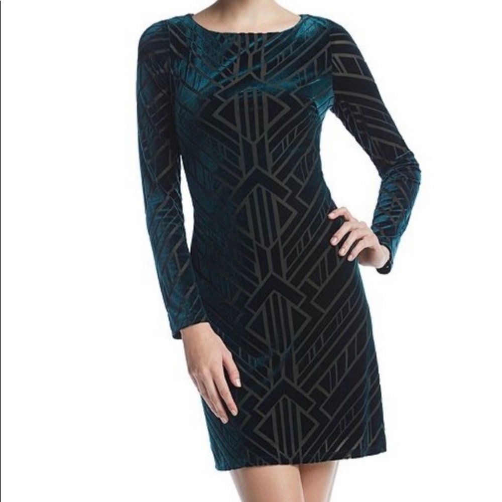 Vince Camino Emerald Green Velvet Plus Size Burnout Dress size 16W